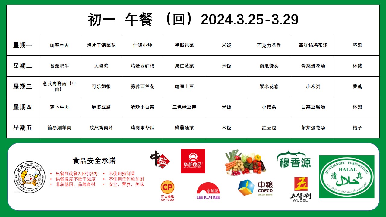 初一年级学生营养餐谱2024年3月25日至3月29日（午餐 回）.jpg